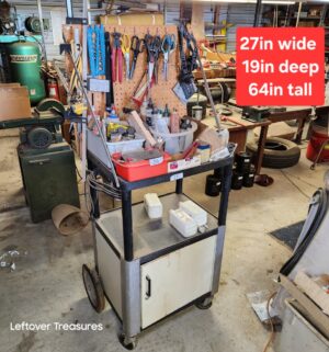 n27- Vintage Rolling Shop Cabinet. No Contents