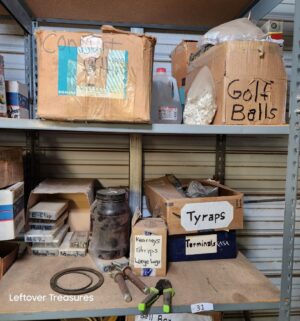 n31- misc hardware and contents on 3 shelves