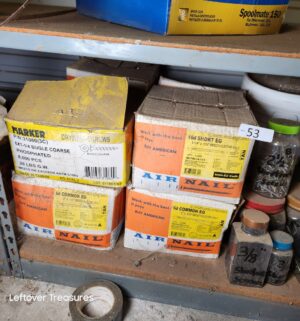 n53- Boxes & jars full of hardware, nails