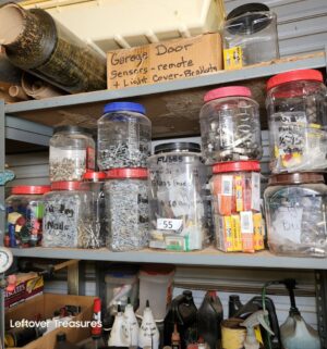 n55- jars of misc hardware