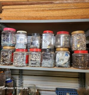 n61- jars of misc hardware