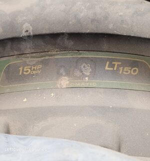 n105- John Deere LT150 Riding Mower. Requires Significant Repair. Sold for parts only - Image 4