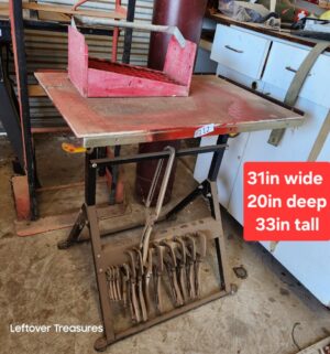 n112- Work Table w/ tool box and locking pliers