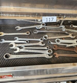 n117- vintage wrenches w/ klein wrenches