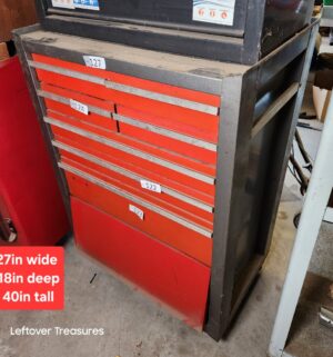 n127- Vintage Rolling Tool Box. Top box and contents not included
