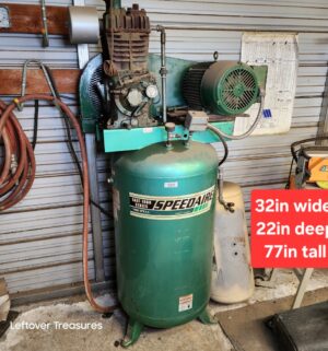 n389- Speedaire 80-gallon industrial vertical air compressor Model 5F231B
