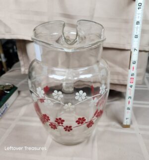 o35- 1950s Clear Glass Pitcher - Image 2