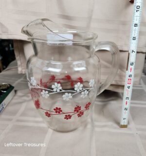o35- 1950s Clear Glass Pitcher - Image 3