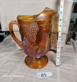 o85- vintage Indiana Glass Company footed pitcher Harvest Grape - Image 1