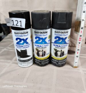 o121- Black Spray Paint. 2 are full - Image 1