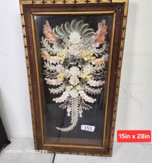 o155- vintage seashell art shadow box - Image 1