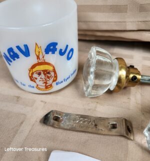 o170- Glass Door Knob, Coors bottle opener, navajo milk glass mug - Image 2