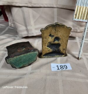 o189- vintage cast iron bookends featuring a relief sculpture of Auguste Rodins The Thinker - Image 2