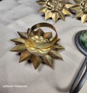o194- sun face napkin rings, glass insert wall hooks - Image 2