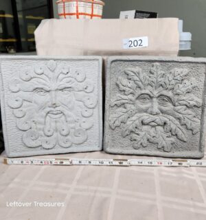 o202- Concrete Green Man Wall Plaques - Image 1