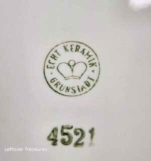 o224- vintage German porcelain and chrome cake plate. Echt keramik grunstadt - Image 2