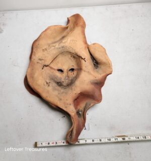 o241- Mellow Mud Sculputed Mask Bloom Wall Plaque Pottery - Image 4