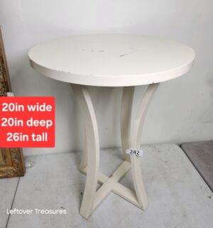 o242- Round Wooden Accent Table - Image 1