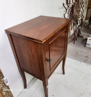 o243- 1900s antique solid wood smoking stand - Image 2