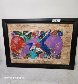 o247- Mexican Folk Art, specifically an Amate bark painting - Image 1