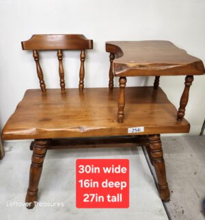 o256- Vintage Maple Gossip Bench - Image 1