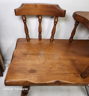 o256- Vintage Maple Gossip Bench - Image 2