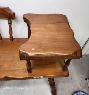o256- Vintage Maple Gossip Bench - Image 3