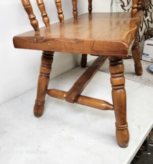 o256- Vintage Maple Gossip Bench - Image 4
