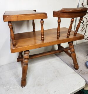 o256- Vintage Maple Gossip Bench - Image 5