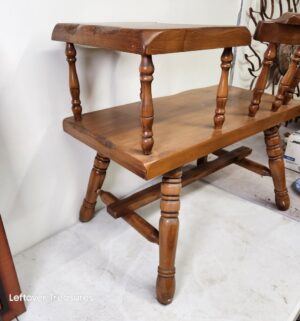 o256- Vintage Maple Gossip Bench - Image 6