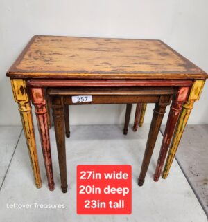 o257- Vintage Henredon Nested table set. 2 are painted - Image 1