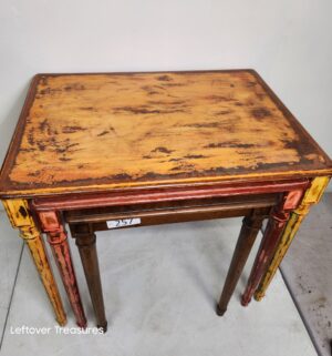 o257- Vintage Henredon Nested table set. 2 are painted - Image 2