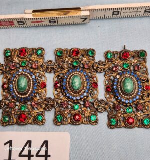 p144- vintage ornate panel bracelet, chinese export style - Image 3