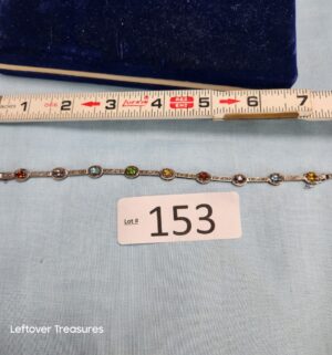 p153- Sterling Silver amethyst, garnet, blue topaz, peridot, and citrine Bracelet