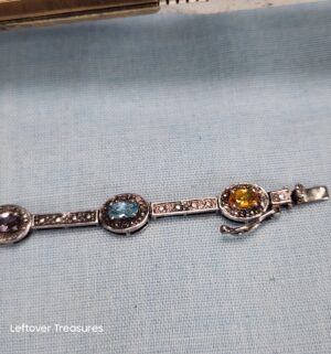 p153- Sterling Silver amethyst, garnet, blue topaz, peridot, and citrine Bracelet - Image 3