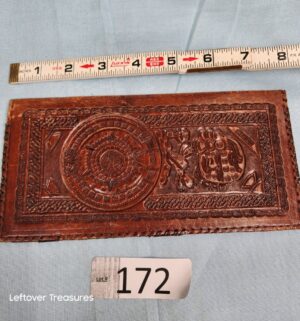 p172- vintage Mexican hand-tooled leather wallet
