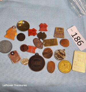 p186- Vintage dog tag & token collection