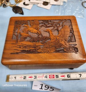 p195- Lasercraft walnut wood jewelry box