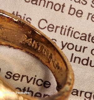 p199- vintage Merlite Ring 14k gold plated - Image 3