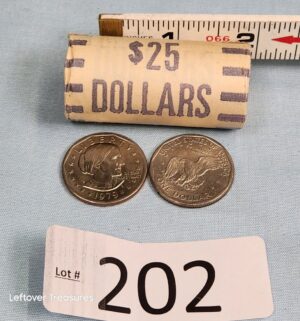p202- Bank roll +2 Susan B Anthony Dollars