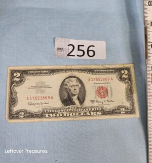 p256- Red Label 1963A $2 bill