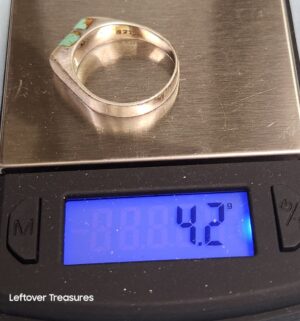 p262- Native American Navajo sterling silver ring. turquoise stone inlay - Image 3