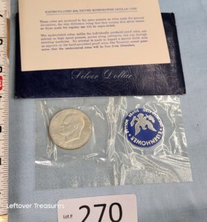 p270- 1971 UNCIRCULATED 40% SILVER EISENHOWER DOLLAR COIN