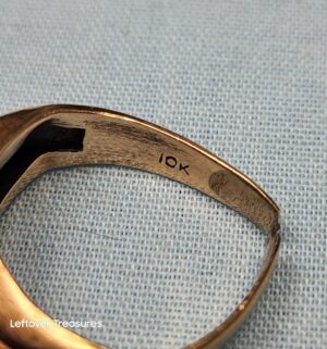 p298- 10k Gold Art Deco Era Ring. Diamond Tested. Gold Acid Tested. - Image 3