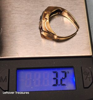 p298- 10k Gold Art Deco Era Ring. Diamond Tested. Gold Acid Tested. - Image 5