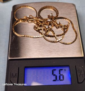 p305- 14k yellow gold and diamond cross pendant & 14k gold chain - Image 5