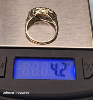 p309- 14k white gold marquise-shaped dinner diamond ring - Image 4