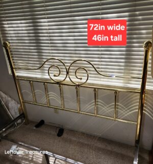 q27- Brass Tone Cal King Headboard/Footboard/Frame. No mattress
