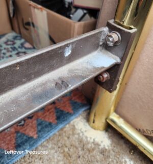 q27- Brass Tone Cal King Headboard/Footboard/Frame. No mattress - Image 3