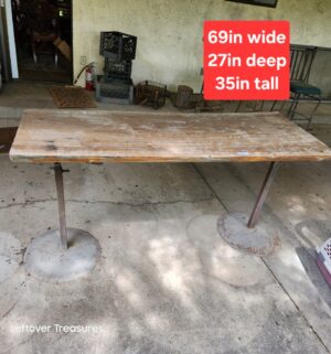 q45- Reclaimed Wood Bar. Metal Legs